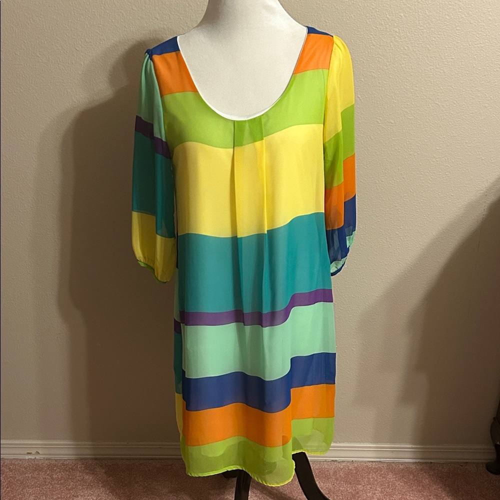 Colorful Striped Midi Dress